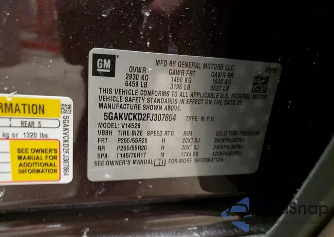 5GAKVCKD2FJ307864: 72883595