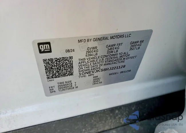 1GNEVJKS8RJ221128: 74303255