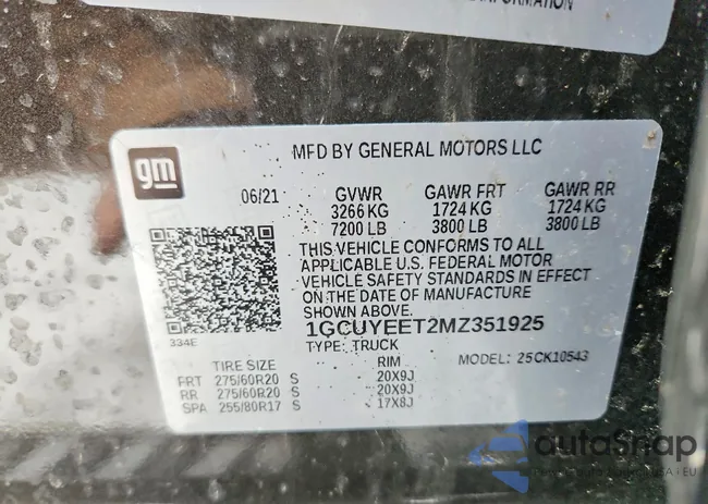 1GCUYEET2MZ351925: 74488005