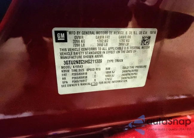 3GTU2NEC5HG211309: 72751785