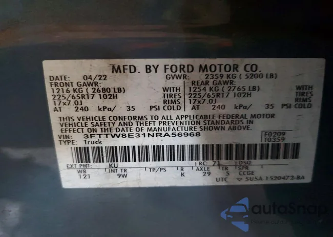 3FTTW8E31NRA56968: 73059745