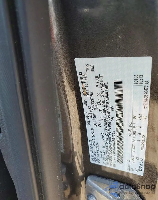 1FMCU0GDXHUE91333: 72278875