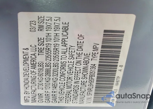 5FNRL6H95PB051364: 72470975