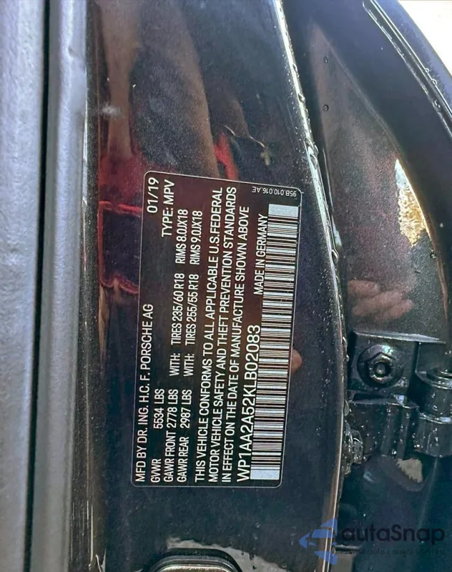 WP1AA2A52KLB02083: 99807065