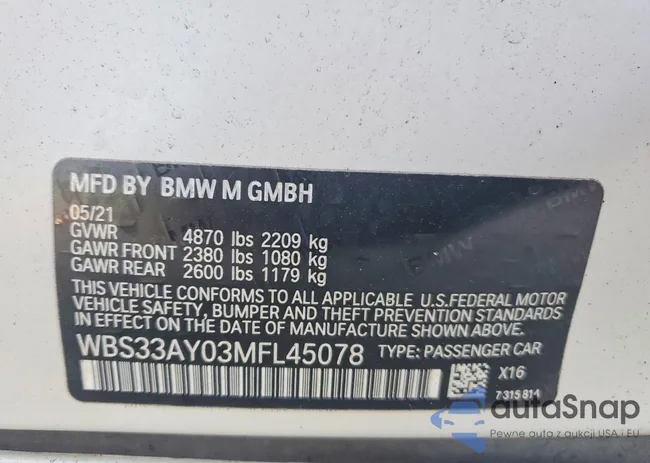 WBS33AY03MFL45078: 99424675