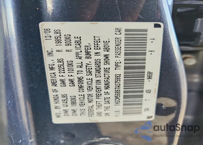 1HGCM56897A075992: 73970005