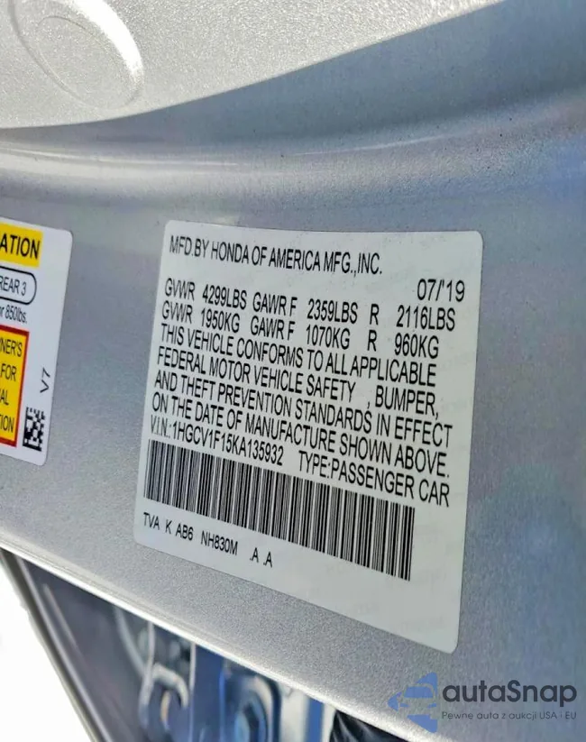 1HGCV1F15KA135932: 74411275