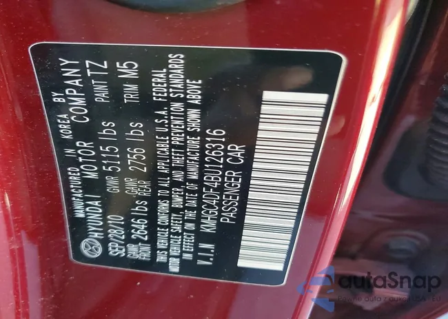 KMHGC4DF4BU126316: 74201355