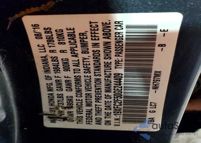 19XFC2F50GE244409: 98857585