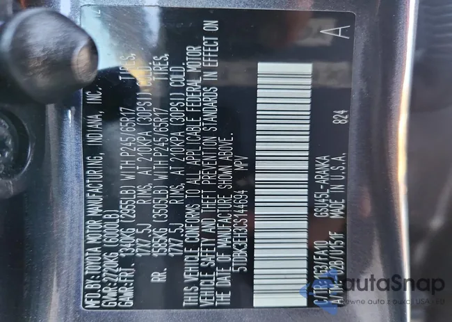 5TDBK3EH3CS144694: 72330375