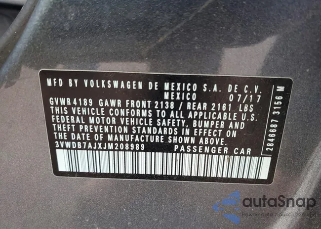 3VWDB7AJXJM208989: 72262105