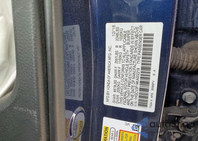 1HGCV3F14KA002218: 75160555