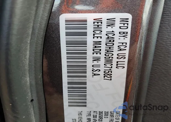 1C4RDHAG6MC715827: 99009715