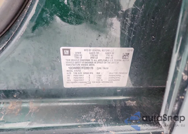 1GCVKREC7FZ285176: 98411505