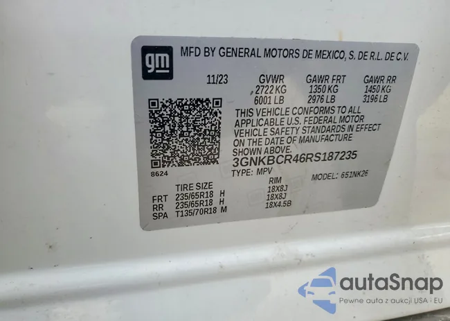 3GNKBCR46RS187235: 74483995