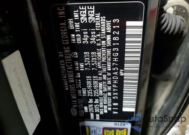 5XYPHDA57HG318213: 73007935