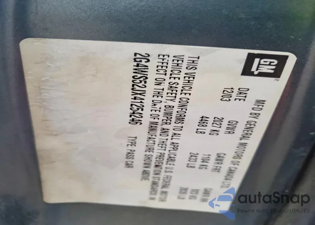 2G4WS52JX41254246: 74591465