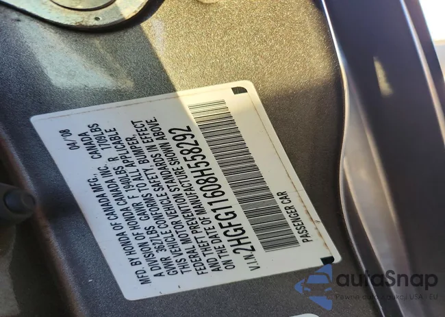 2HGFG11608H558292: 74267635