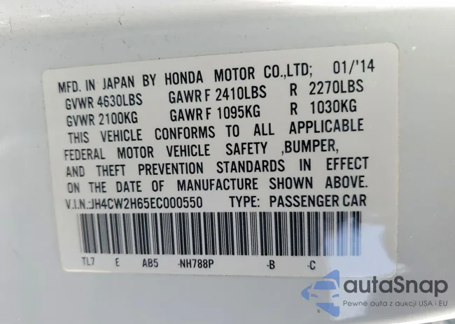 JH4CW2H65EC000550: 73555535