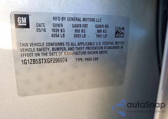 1G1ZB5STXGF296974: 72693385