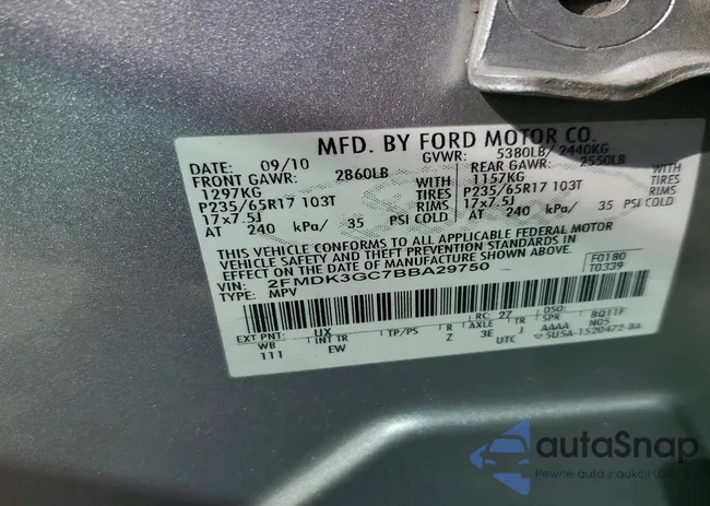 2FMDK3GC7BBA29750: 75267345