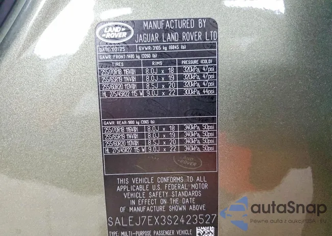 SALEJ7EX3S2423527: 73851985