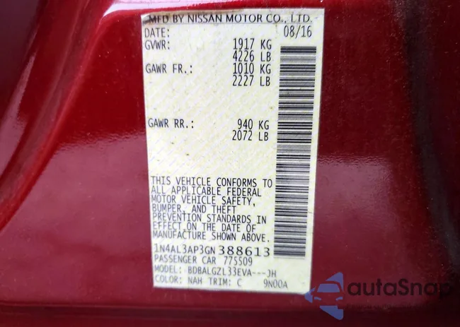 1N4AL3AP3GN388613: 99623645