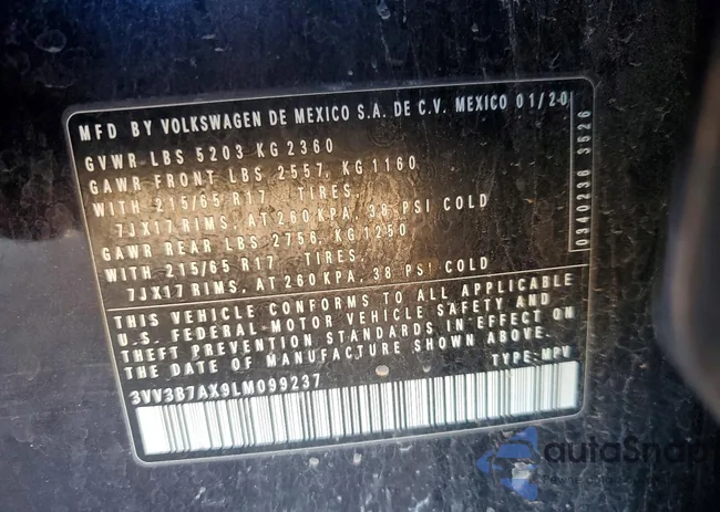 3VV3B7AX9LM099237: 73328095