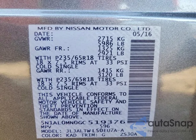 5N1AL0MN0GC519376: 75414605