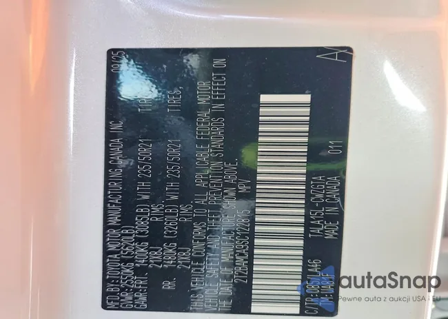 2T2BAMCA9SC122815: 99076695