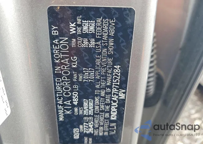 KNDPUCAF7P7152284: 72641325