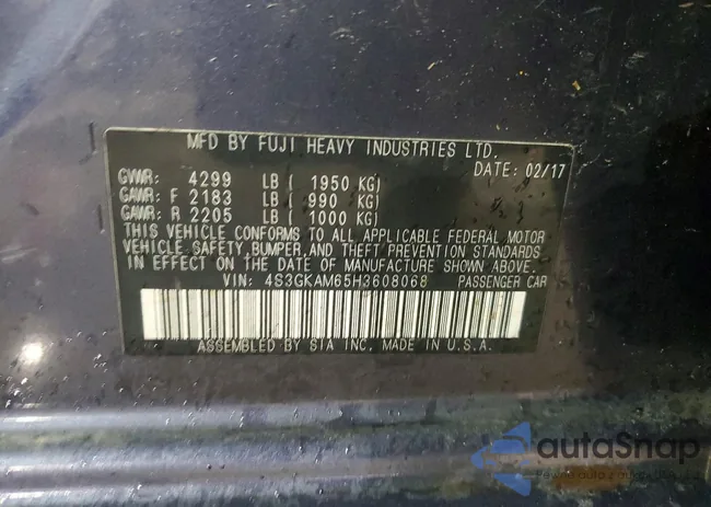 4S3GKAM65H3608068: 72159685