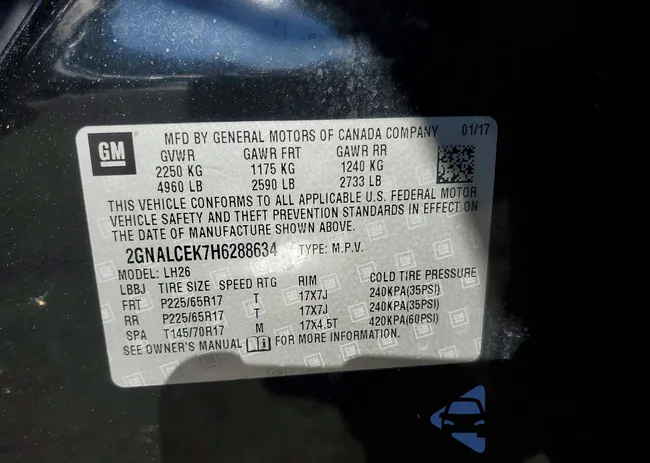 2GNALCEK7H6288634: 73214665