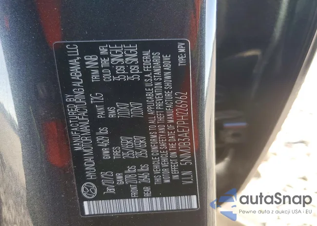 5NMJB3AE7PH226962: 98884005