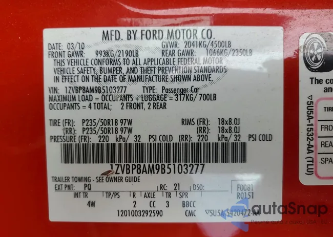 1ZVBP8AM9B5103277: 73657105