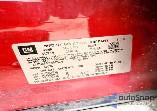 KL4CJESB0FB093096: 74407735