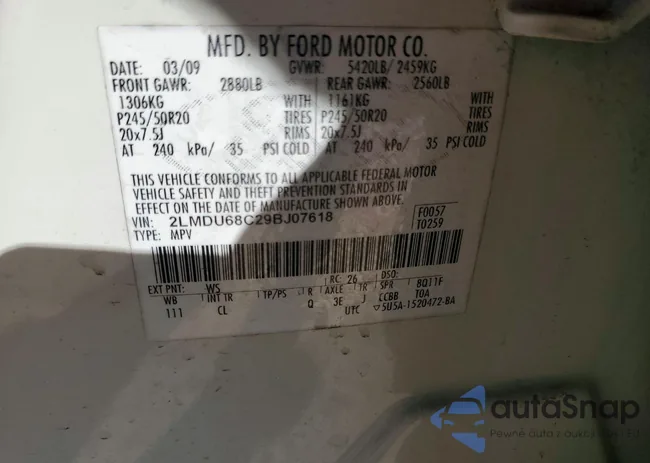 2LMDU68C29BJ07618: 98782965