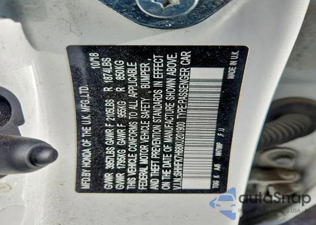 SHHFK7H68KU201900: 72643335