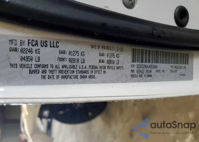 2C3CDZAG4JH263000: 99121645