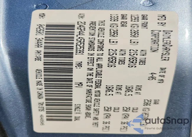 2D4GP44L45R525391: 74421885