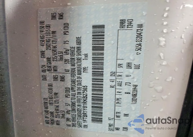 1FTBR1Y81RKB27565: 98755345