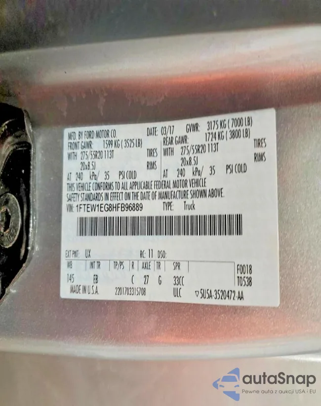 1FTEW1EG8HFB96889: 74636095