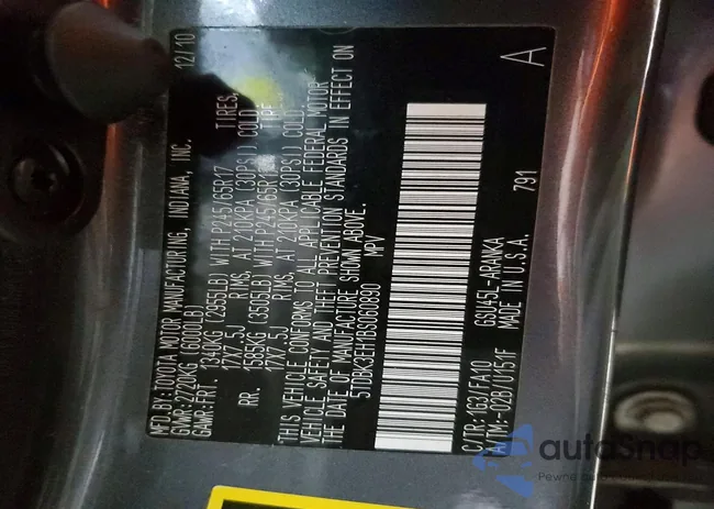 5TDBK3EH1BS060890: 72147005