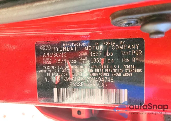 KMHCU4AE2DU494746: 98992645