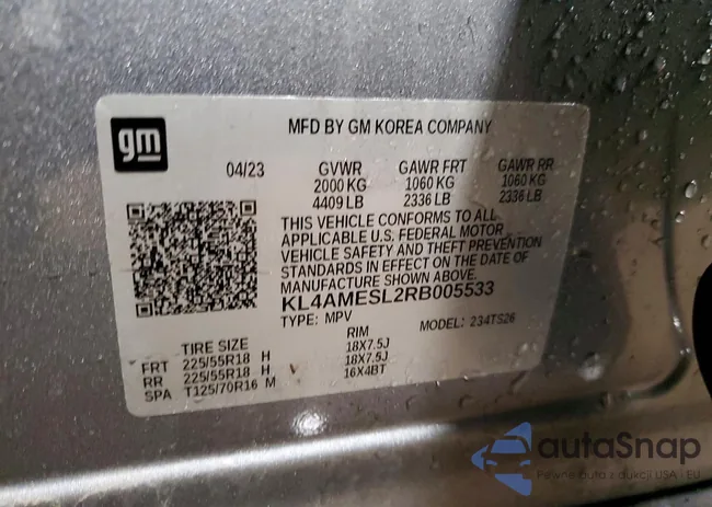 KL4AMESL2RB005533: 74338085