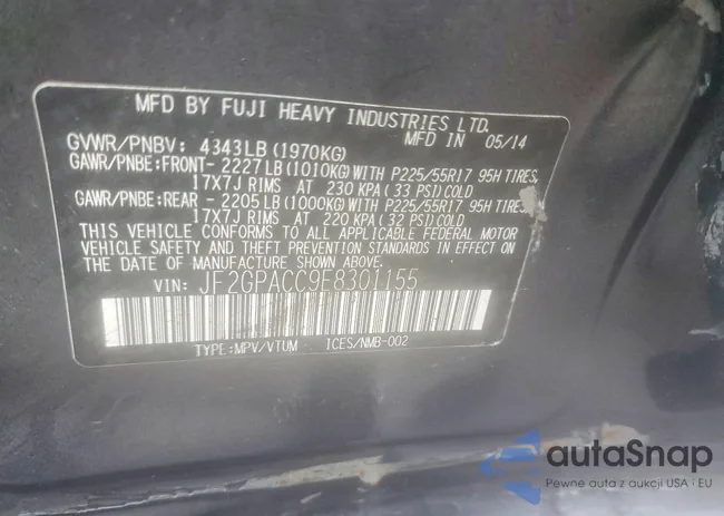 JF2GPACC9E8301155: 99892905