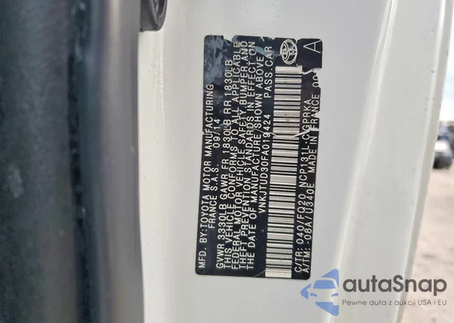 VNKJTUD30FA019424: 75292425