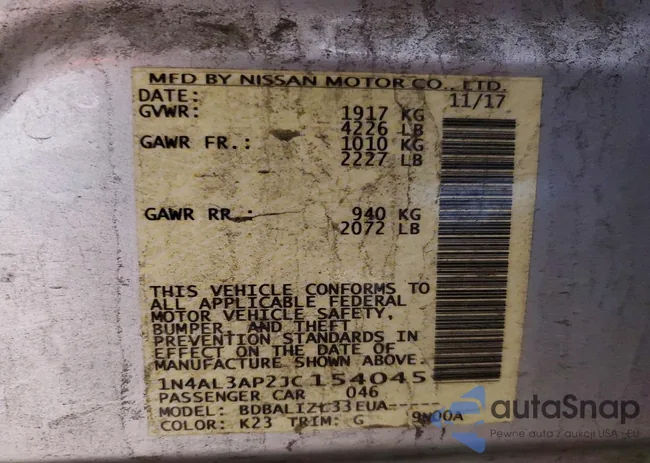 1N4AL3AP2JC154045: 98161425