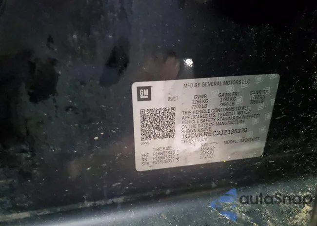 1GCVKREC3JZ135378: 98997135