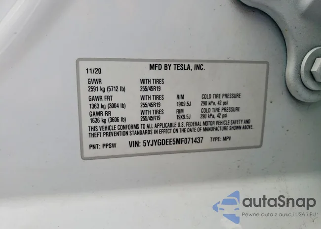 5YJYGDEE5MF071437: 98366545